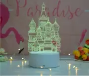 CASTLE 3D Night Light Optical Illusion Lamp USB/Battery Powered FREE SHIP