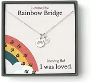 Rainbow Bridge Pet Memorial Dog Sympathy Gifts Loss of Pet Cat Memorial Necklace