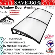 Instahut 1mx2m Window Door Awning Canopy Rain Cover Outdoor Modern Sun Shield AU