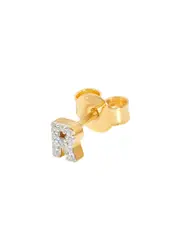 Missoma R Initial 18kt Gold-plated Single Stud Earring - One Size One Size