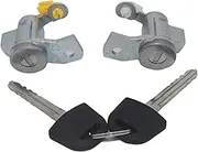 AL214 8973765610 8973765620 Ignition Switch Left Right Door Lock Cylinder Key Set, for Holden, for Isuzu, 02-10 Rodeo DMAX D-MAX Denver Car Lock Cylinder(Black Door Lock)