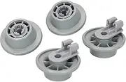 4x Basket Wheels Set with Roller Holder Dishwasher Lower Basket for Bosch Siemens 00611475 Küppersbusch 436718