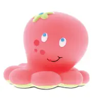 DolliBu Octopus Bath Buddy Squirter - Floating Pink Octopus Rubber Bath Toy