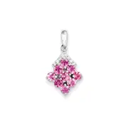 Sterling Silver Rhodium Plated Diamond u0026 Pink Tourmaline Pendant