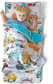 JumpOff Jo - Toddler Nap Mat - Children's Sleeping Bag with Removable Pillow for Preschool, Daycare, and Sleepovers - Measures 43 x 21 Inches with Original Design