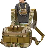 [Generic] Running Chest Pack - Oxford Cloth Portable Fishing Chest Bag 20L | Breathable Vest Backpack Back Mesh Multi-Functional Large Opening Fanny Pack For Outdoor Travel