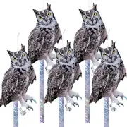 Owl to Keep Birds Away, 5 Pack Bird Scare Owl Fake Owl, Reflective Hanging Bird