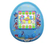 LCD Screen Handheld Game for Kids Portable Video Game Player Built-in 12 Classic Games Pet Development Game Machine-Blue