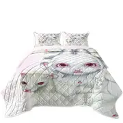 Two of a Kind Albino Elf Girl and Her Albino Ferret Coverlet