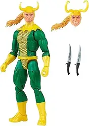 CLASSIC MARVEL - Legends Series - 6" Loki - Inspired By Marvel Comics - Signature Twin Daggers - 3 Accessories - Retro Collectible Action Figure and Toys for Kids - Boys and Girls - F5883 - Ages 4+