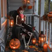 Yescom Halloween Life Size Skeleton Poseable with Glowing Eyes 5.4FT Decor 2024