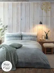 Appletree Green Anson Stripe 100 Brushed 100% Cotton Duvet Cover Set (N12972) | $67 - $125