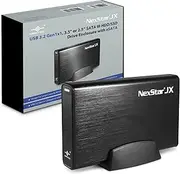 Vantec NexStar JX, USB 3.2 Gen1x1, 3.5" or 2.5” SATA III HDD/SSD Drive Green Enclosure with eSATA (NST-358SU3-BK), Black
