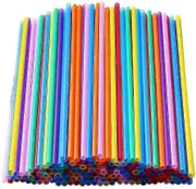 1000 Pcs Colorful Plastic Long Disposable Drinking Straws 100pcs