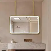 Bathroom Vanity/Makeup Mirror,Ceiling Mount Hanging Mirror, Metal Framed Rectangle Ceil Mount Mirror,Home Or Hotel Bathroom Vanity Mirror,80 * 50cm
