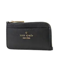 在飛比找Yahoo奇摩購物中心優惠-KATE SPADE 防刮十字紋證件零錢包-黑色