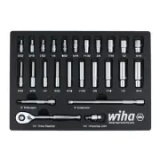 33396 25 Piece 1/4 Drive Professional Standard and Deep Socket Tray Set - SAE