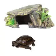 Fish Tank Habitat Turtle Sunbed Cave Decoration Aquarium Ornaments Prop