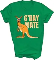[Above Good Tee] Australia G'Day Mate Funny Kangaroo Australian Symbol Unisex Shirt Gift Women Men T-Shirt (Irish Green;L)