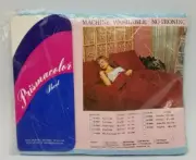 Vintage PRISMACOLOR King Size Fitted Bed Sheet (Blue Sky) Dupont Antron III NOS
