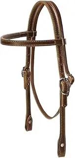 (Pony, Dark Chocolate) - Weaver Leather Pony Doubled Stitched Harness Leather Browband