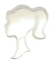 GIRL WITH PONYTAIL SILHOUETTE SIDE VIEW COOKIE CUTTER MADE IN USA PR4449