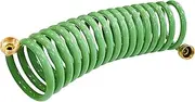 Sutekus Coil Hose Water Hoses Coiled Boat Hose Lightweight Self Coiling Garden Hose with 3/4 inch Brass Fittings (15FT)