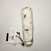 NWT Coach CI013 Mini UV Umbrella Signature Bee Print Gold Chalk Glacier White