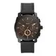 【Fossil】MACHINE時尚三眼錶殼壓紋真皮摩登腕錶-黑咖啡/FS5586/台灣總代理公司貨享兩年保固