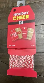 Holiday Cheer Gift Tags 16pc W/String Jo-Ann Stores 2015