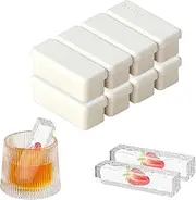 YARRAMATE 2 Pack Silicone Ice Cube Tray with Lid for Freezer, Premium Stackable Large Ice Cube Molds for Whiskey, Cocktails, Rectangle Silicone Molds for Soup, Butter, Baking,Easy Release(White)