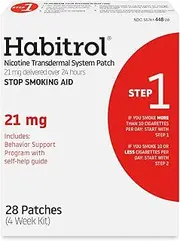 Habitrol Nicotine Transdermal System Patch | Stop Smoking Aid | Step 1 (21 mg) | 28 Patches (4 Week Kit)