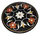 13" Marble fine Dining coffee side Table Top inlay Stone center corner Home