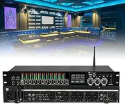 Professional KTV Digital Pre-Stage Effector,Anti-Howling Audio Processor with Remote Control,Support USB MP3 Bluetooth Play,for Stage,Church, Performance,Wedd