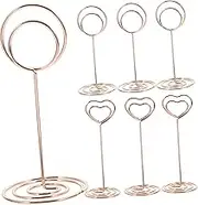 8pcs Table Number Holders Elegant Place Card Holders for Weddings Events Photo Display Clips for Menu Cards Memos Heart