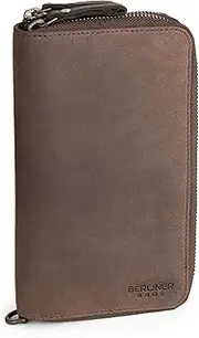 [Berliner Bags] Vintage Dallas Leather Wallet with RFID Protection, M Wallet for Men - Brown, Espresso, Einheitsgröße, Vintage