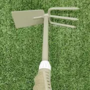 Dual-Purpose Hoe With Short Handle, Garden Tool 2in1,Mini Hoe & 3 Prongs 2 in 1