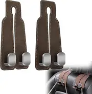 Wzenclave 2-in-1 Car Seat Back Double Hook - Upgraded Suede Purse & Phone Holder, Universal Hidden Multifunctional Headrest Organizer