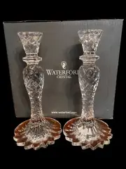 Waterford Crystal Sea jewel Seahorse 10" Candlesticks NEW