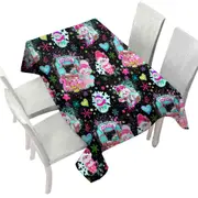 Christmas Winter Colorful Snowman Pattern Tablecloth