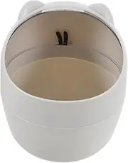 GANAZONO Mini Desk Trash Can with Lid Cute Cartoon Bear Design Portable Waste Bin for Bedroom Office and Home Use Versatile Mini Dustbin for Organizing Small Items