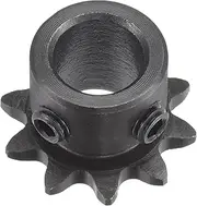uxcell 10 Tooth Roller Sprocket B Type, 25 Chain, Single Strand 1/4" Pitch, 10mm Bore Black Oxide C45 Carbon Steel with Set Screws for ISO 04C