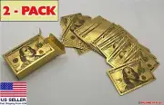 2 Decks Waterproof 24K Foil Playing Cards Collection Gold Diamond Poker Game