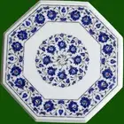 Lawn Table Inlaid with Lapis Lazuli Stone Octagon Marble Coffee Table Top