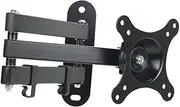 FELTECHELECTR Tv Wall Mount Bracket for LCD LED Monitor Fixed Flat Panel Frame with Degrees Tilt High Grade Support Space Saving Design for Tidy Rooms Black