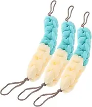 Ipetboom Exfoliating Body Scrub with Mesh Sponge Braided Loofah Scrubber Rope Handle Bath Sponge for Luxury Shower