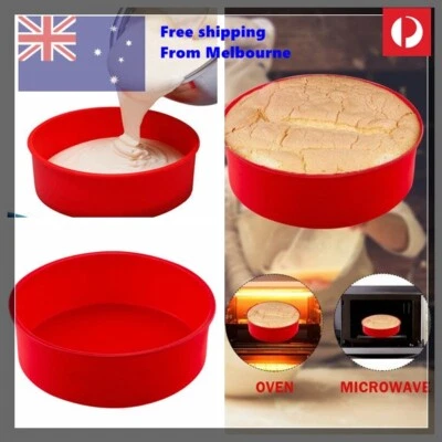8 " Silicone Round Tray Baking Mold Bakeware Cake Pan special RED