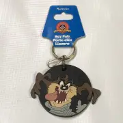 Vintage 90s Looney Tunes Taz Tornado Car Keychain Warner Bros Tasmanian Devil