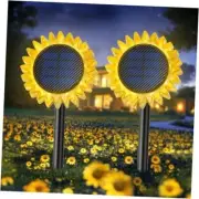 Solar Garden Lights - Upgraded Solar Sunflower Light, 2 Yellow-Warm White