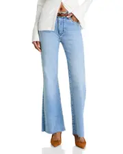 Frame The Icon High Rise Flared Jeans in Lark Raw